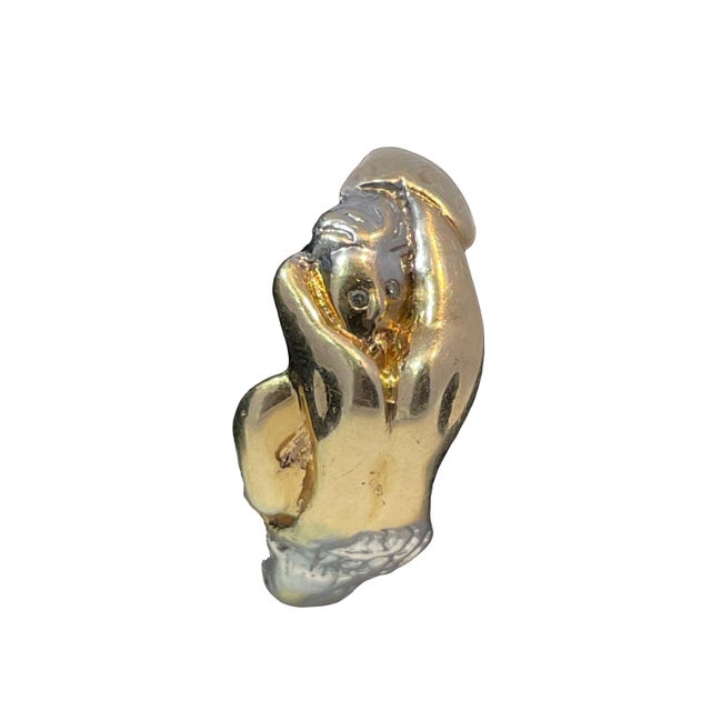 Early 21st Century 14k Yellow & White Gold Bold Sculptural Ring, Size 8 For Sale - Image 5 of 7