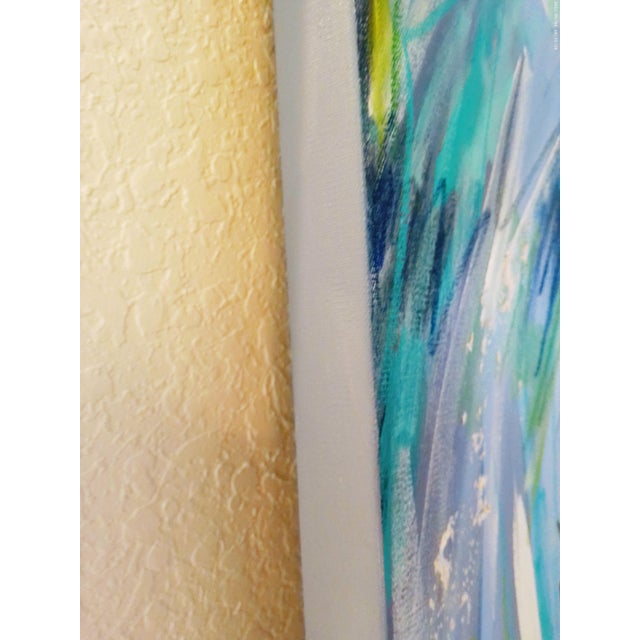 Wood "Spring Break" Large Acrylic on Canvas Abstract Painting For Sale - Image 7 of 9