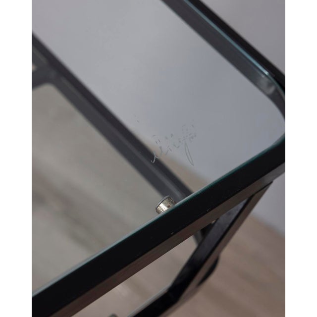 1970s Vintage Trolley Table in Black Metal and Glass from Allegri For Sale - Image 5 of 14
