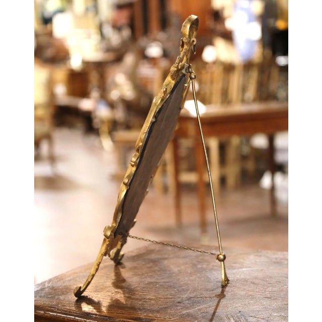 Metal 19th Century French Louis XV Style Gilt Bronze Vanity Table Mirror For Sale - Image 7 of 10