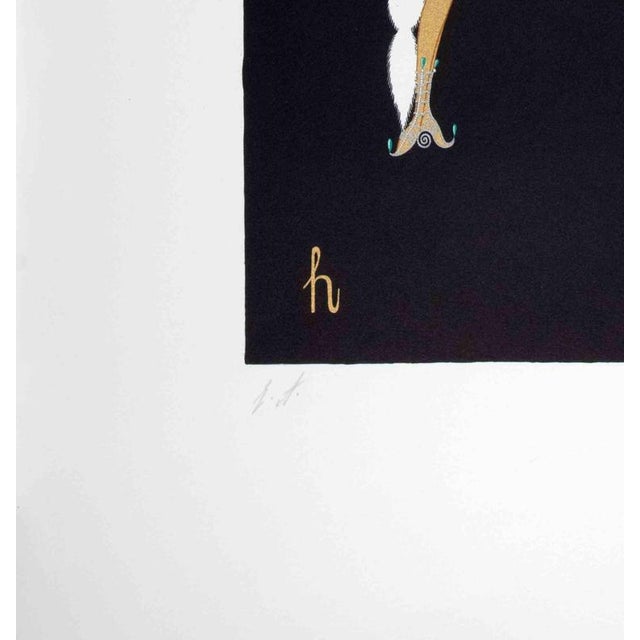 Contemporary Erté, Nude Letter H, 1976, Lithograph For Sale - Image 3 of 4