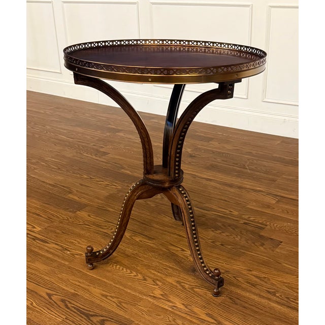Traditional Round Mahogany Occasional Table by Leighton Hall - Showroom Sample For Sale - Image 9 of 12