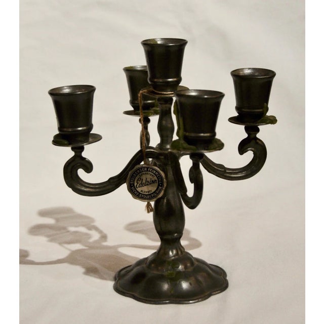Gray Candelabra for 5 Candles For Sale - Image 8 of 8