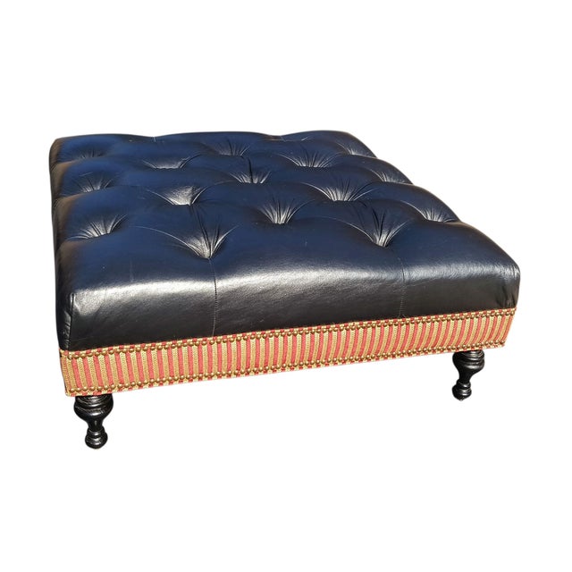 Textile Experience the Classic Heritage &Contemporary Clean Lines With the Monrowe Leather Loveseat With a Custom Ottoman For Sale - Image 7 of 11