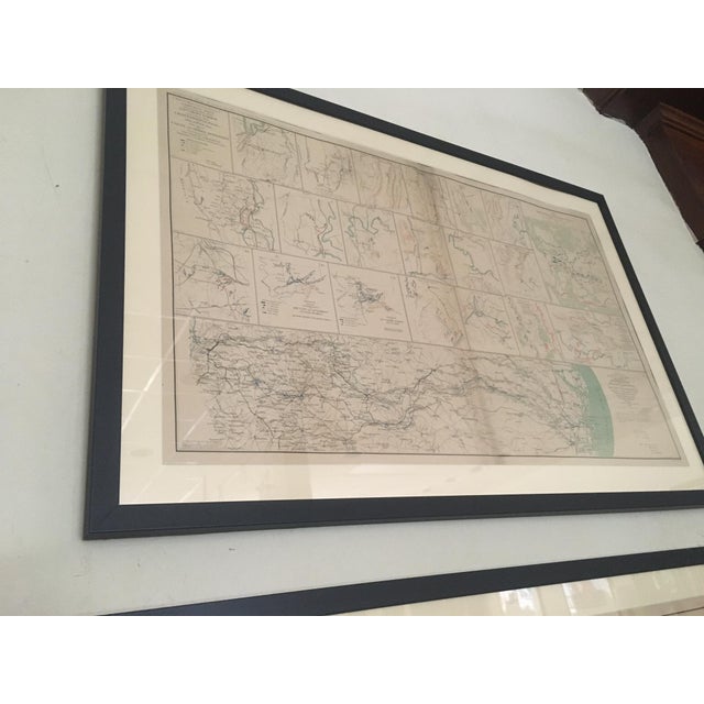 Civil War Surveyors Maps of Sherman's March to the Sea & Vicinities Framed Pair For Sale - Image 13 of 14