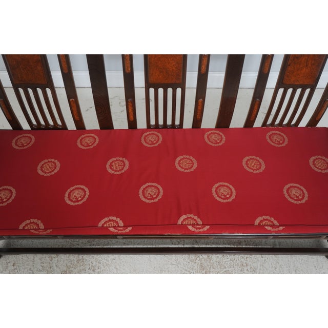 Wood Vintage Chinese Rosewood Triple Back Settee Bench For Sale - Image 7 of 18