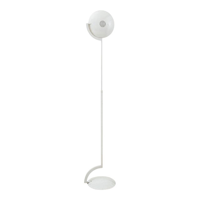 Postmodern White Enameled Metal Floor Lamp For Sale