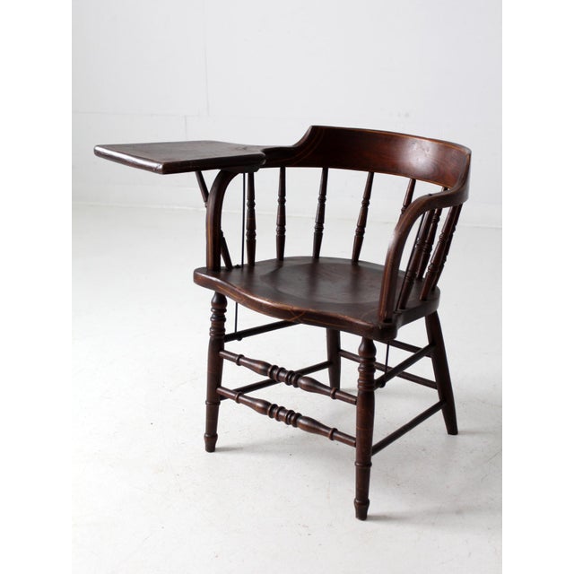 Antique Crocker Chair Company Windsor Writing Arm Chair For Sale - Image 6 of 15