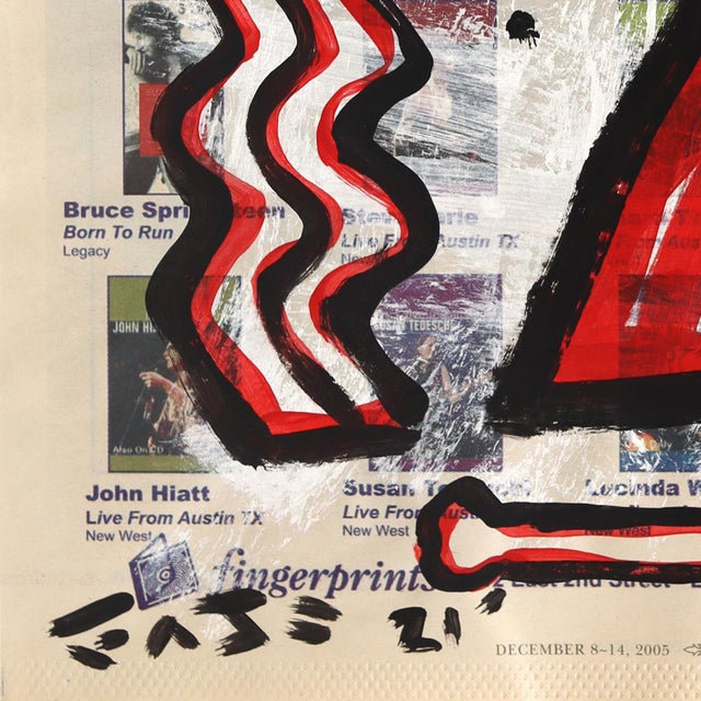 Contemporary Decode This Please - Original Pop Street Art Acrylic Painting on Newspaper by Gary John For Sale - Image 3 of 6