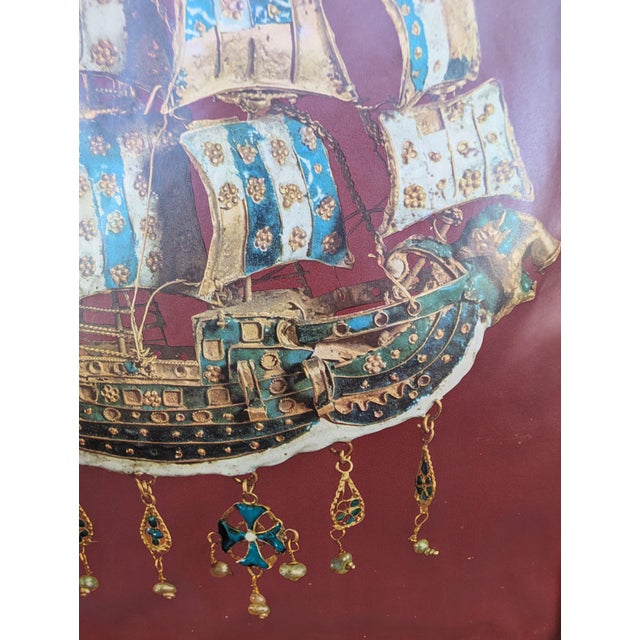 Griechenland Trireme Warship Travel Ad Poster Vintage 1960's For Sale - Image 6 of 6