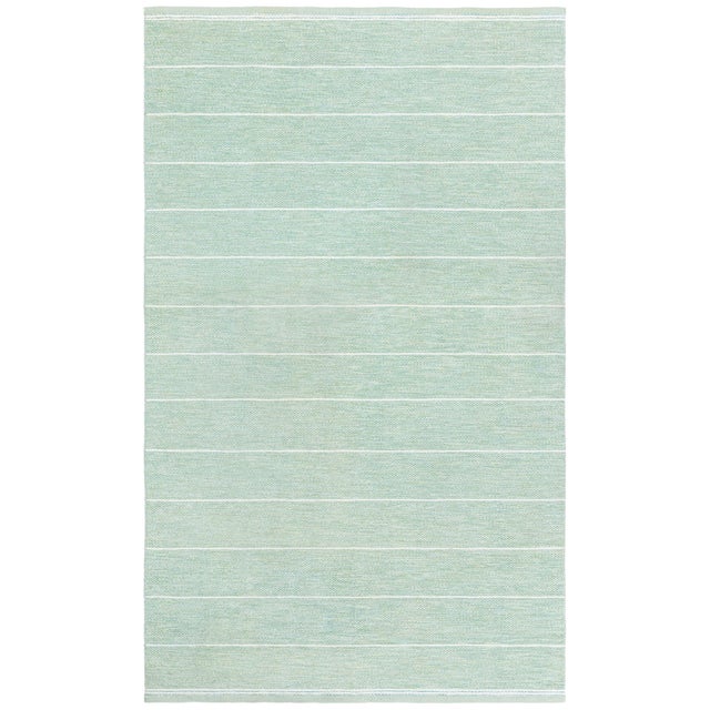 Vintage Swedish Green Flat Woven Rug Doris Leslie Blau For Sale
