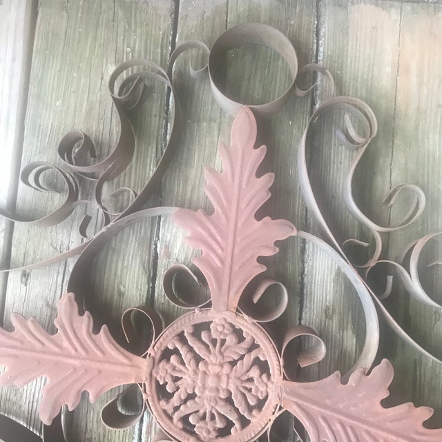 1920s Metal Scrollwork Wall Hanging For Sale - Image 6 of 12