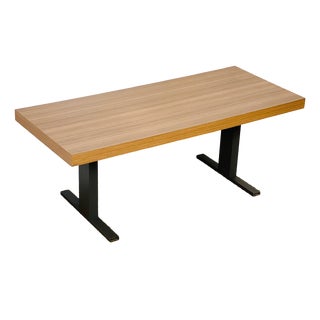 Vintage Lift-Top Coffee Table in Formica and Black Metal, 1970s For Sale
