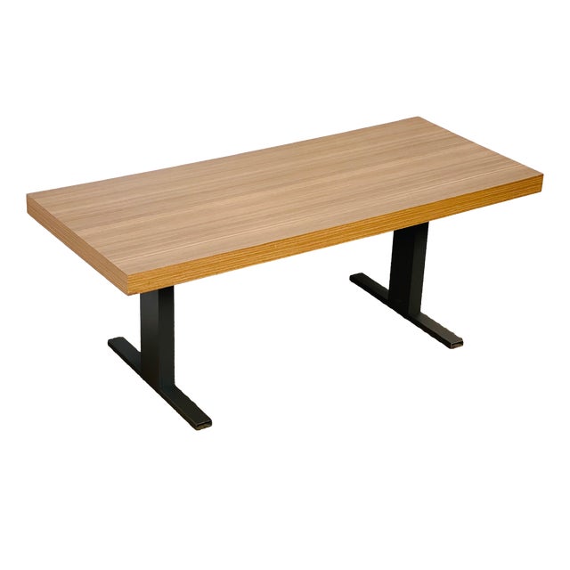 Vintage Lift-Top Coffee Table in Formica and Black Metal, 1970s For Sale
