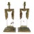 Postmodern Brass & Lucite Ionic Column Pillar Swag Table Lamps, a Pair For Sale
