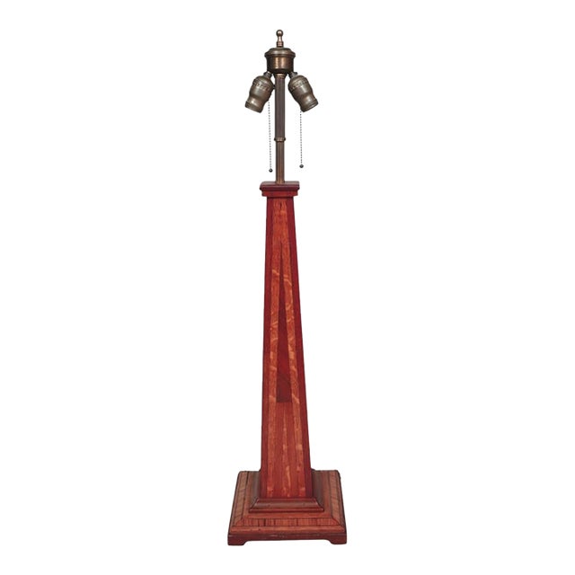 Mid-Century Sculptural Inlaid Table Lamp For Sale