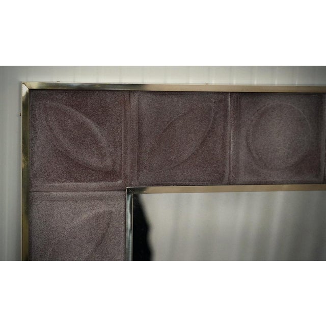 Mid-Century Modern Mid-Century Italian Murano Pink Art Glass and Brass Console Wall Mirror For Sale - Image 3 of 10
