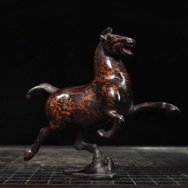 Asian Bronze Galloping Horse Desk Sculpture, Flying Swallow Motif For Sale - Image 3 of 9