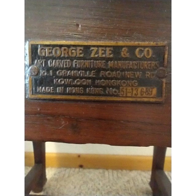 1950s George Zee Hand Carved Kiln Dried Rosewood Chairs For Sale - Image 10 of 12
