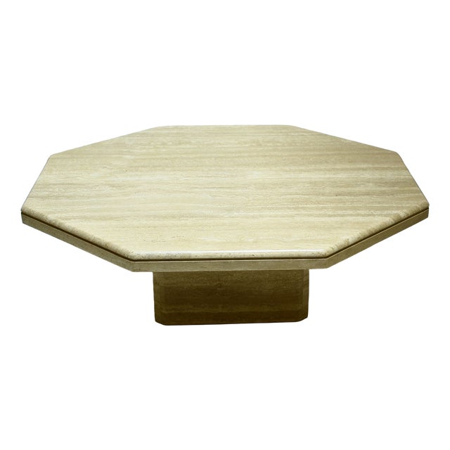 Vintage Italian Travertine Coffee Table, 1970s For Sale