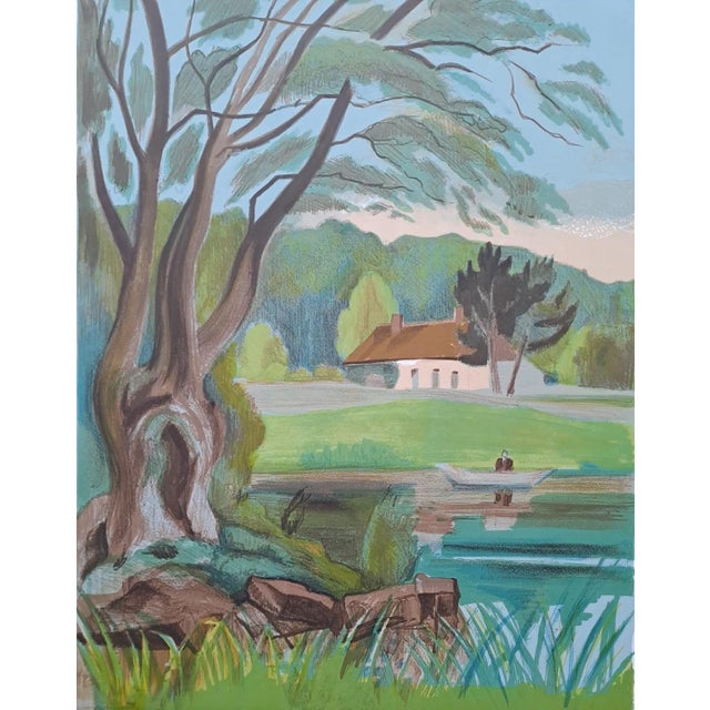 Maurice Mourlot (1906-1983) The pond Original lithograph on vellum Signed in pencil by the artist, EA (artist's proof)...