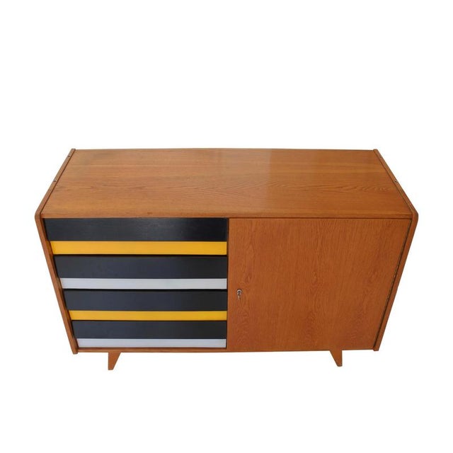 Oak Sideboards with Lacquered Drawers, Former Czechoslovakia, 1960s, Set of 2 For Sale - Image 4 of 18