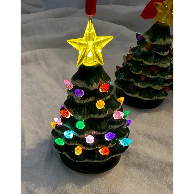 Nostalgic Mini Christmas Tree Light Up Ornaments, set of 7 super cute and great on a tree or display throughout the house....