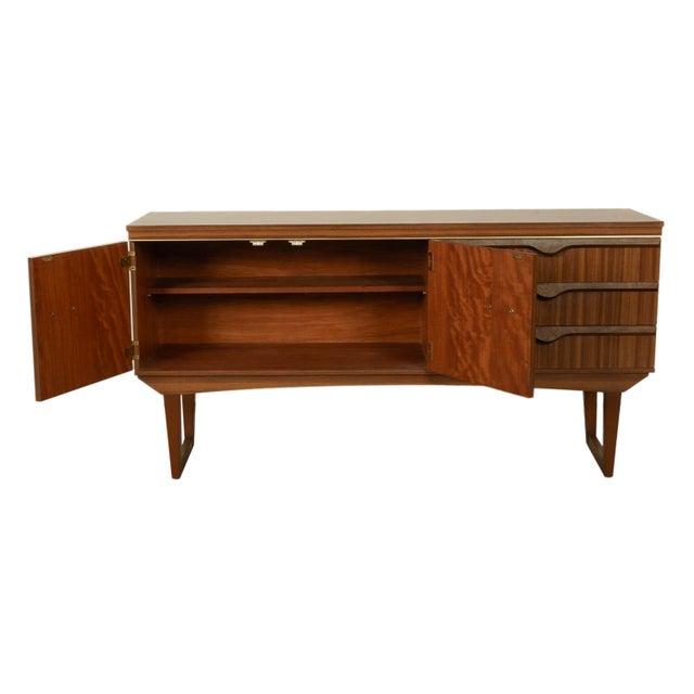 Mid Century Modern Danish Style Compact Zebra Wood Teak Credenza Sideboard 1960 For Sale In Portland, OR - Image 6 of 13