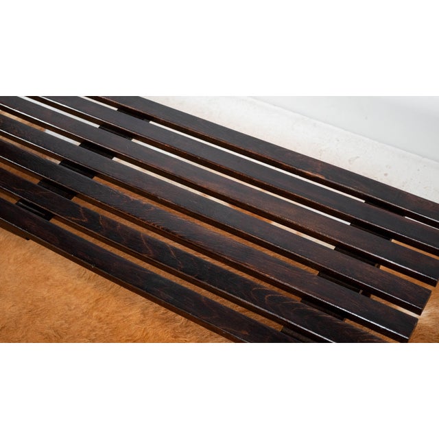 Brown Mid-Century European Slat Bench or Coffee Table, Yugoslavia, C. 1960s For Sale - Image 8 of 16