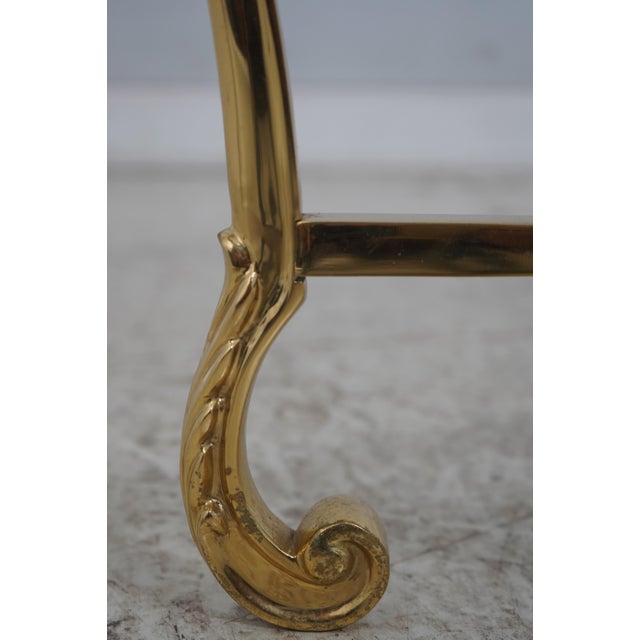 1970s Labarge Brass & Glass Hollywood Regency Coffee Table For Sale - Image 5 of 11