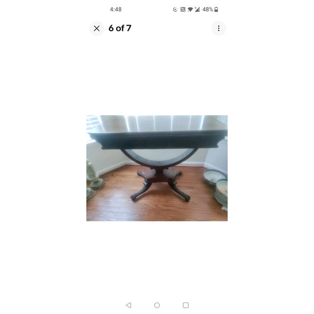 American Antique Early 19 Th Century Gaming Table W/Curved Support and Lions Paw Feet For Sale - Image 3 of 4