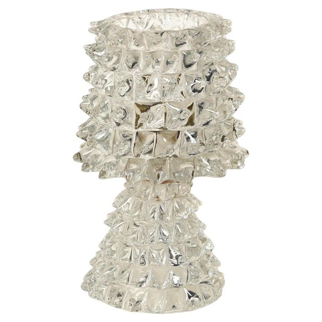 Rostrato Murano Glass and Brass Table Lamp from Barovier, Italy 1940s For Sale - Image 12 of 12