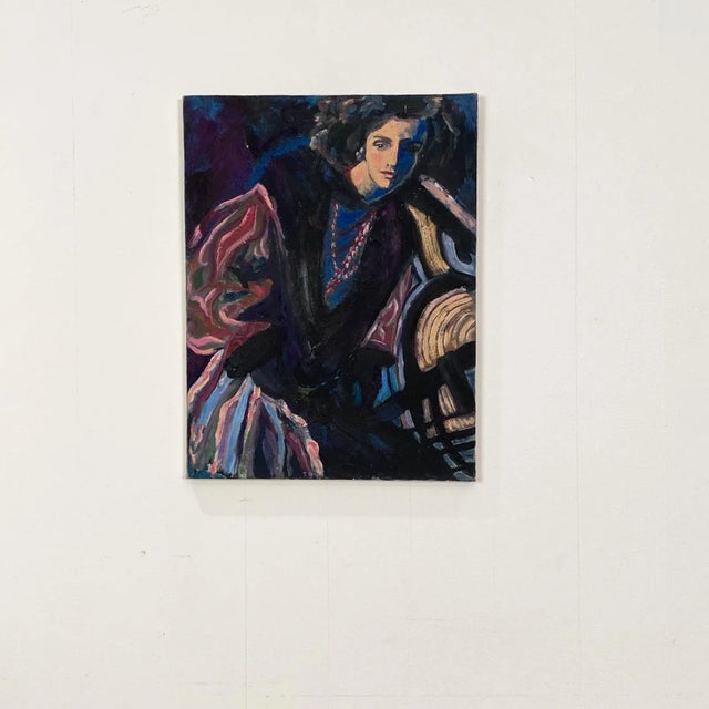 Mid 20th Century Vintage Mid-Century Painting of a Woman, H. Krell, American Painter For Sale - Image 5 of 5