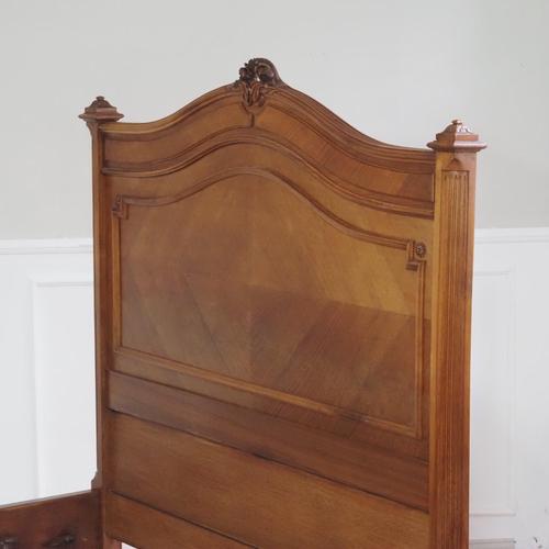 Antique French Louis Philippe Style Bed on Casters, 1890s For Sale - Image 12 of 18