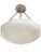 A French Art Deco original hand carved off white / creamy alabaster nine sided bowl shaped pendant chandelier with angular...