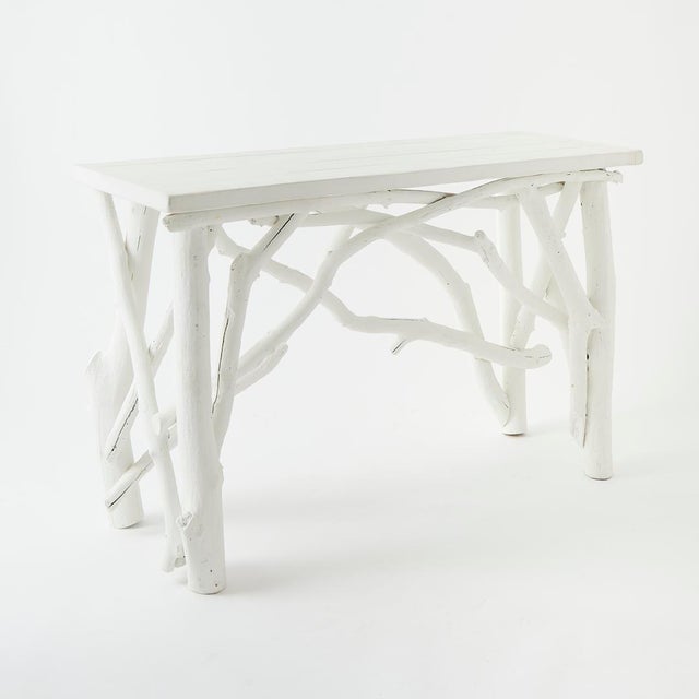 Coastal Style Driftwood Console Table For Sale In Providence - Image 6 of 12