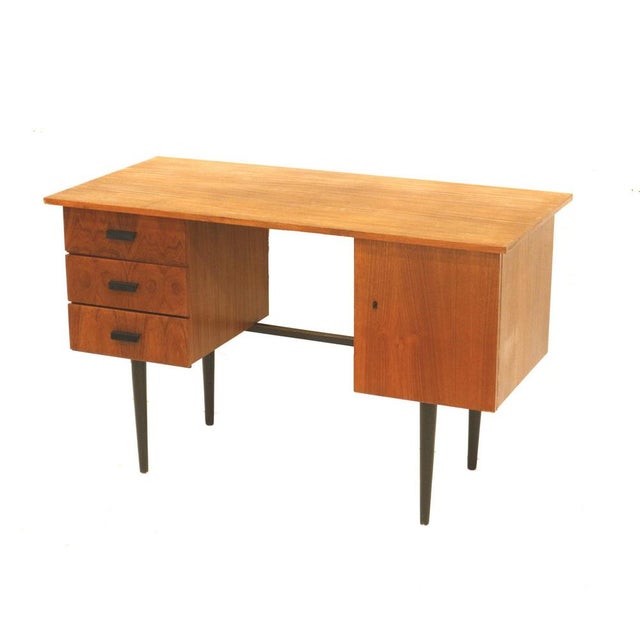 Vintage Desk with 3 Drawers and Black Legs, 1960s For Sale - Image 4 of 6