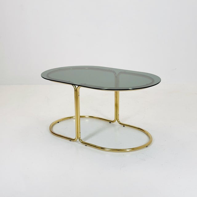 Mid-Century Modern Hollywood Regency Brass Coffee Table with Smoked Glass Top, Italy, 1960s For Sale - Image 6 of 11