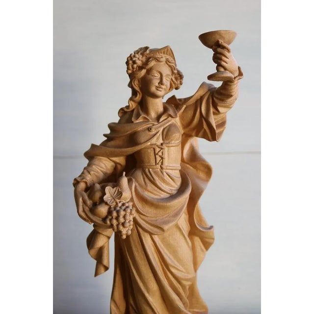 Light Yellow The Four Seasons Figurines in Maple Wood, Set of 4 For Sale - Image 8 of 12