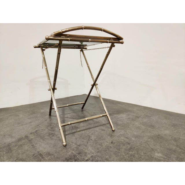 Vintage Faux Bamboo Folding Table, 1950s For Sale - Image 4 of 8