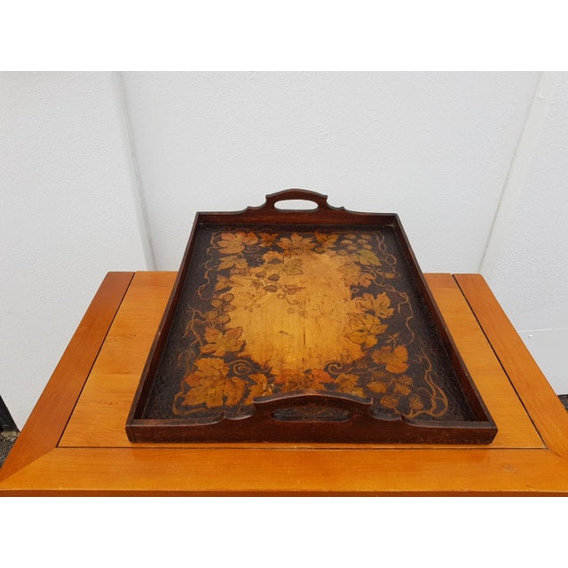 1920s Vintage Handmade Artisan Wood Tray For Sale - Image 5 of 8