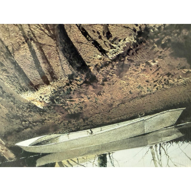 Brown Andrew Wyeth Cold Spring Lithograph Print, Framed For Sale - Image 8 of 12