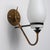 Mid-Century Modern Italian Brass Black Metal and Opaline Glass Wall Sconce, 1950s For Sale - Image 3 of 8