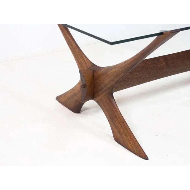 Erebro Glass Condror Walnut & Glass Coffee Table by Fredrik Schriever-Abeln For Sale - Image 6 of 9