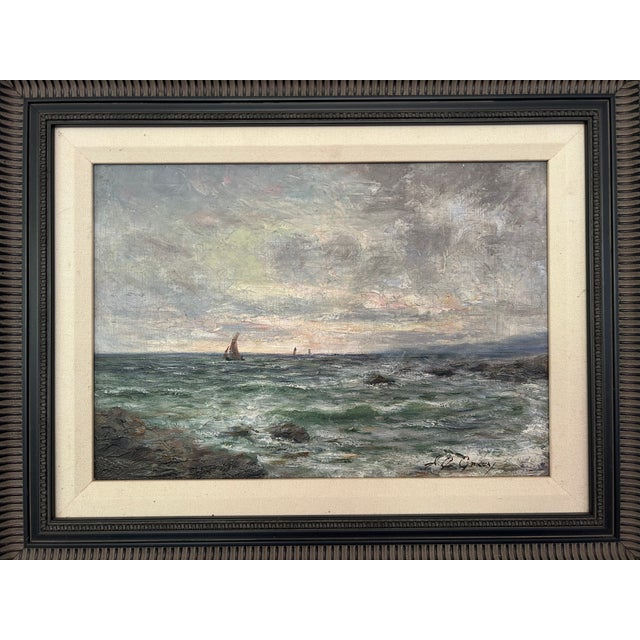 Impressionist Early 20th Century British Maritime Artwork by a.j. Gray, Signed O, Seascape Oil Painting For Sale - Image 3 of 12