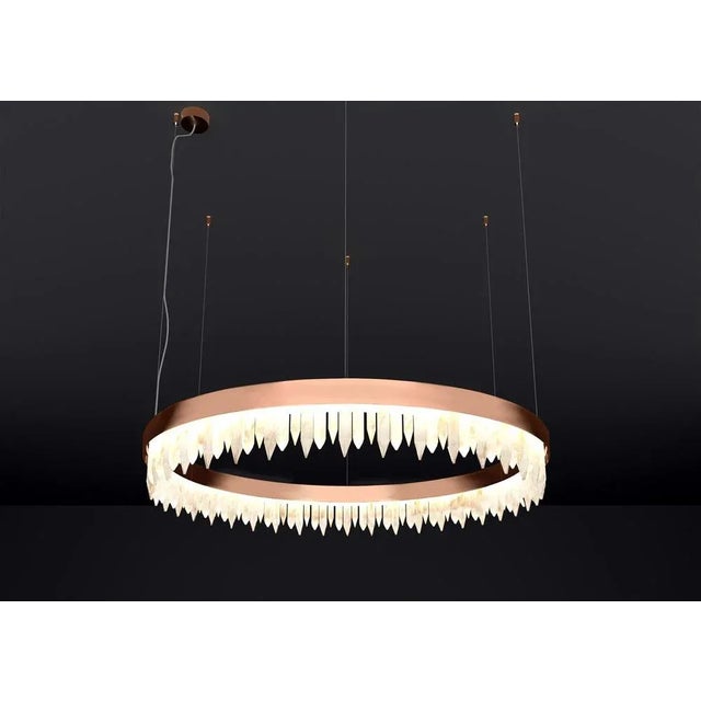 Urano copper 80 pendant light 1 by alabastro italiano dimensions: ø 80 x h 20 cm. Materials: glass and copper. 2 x strip...