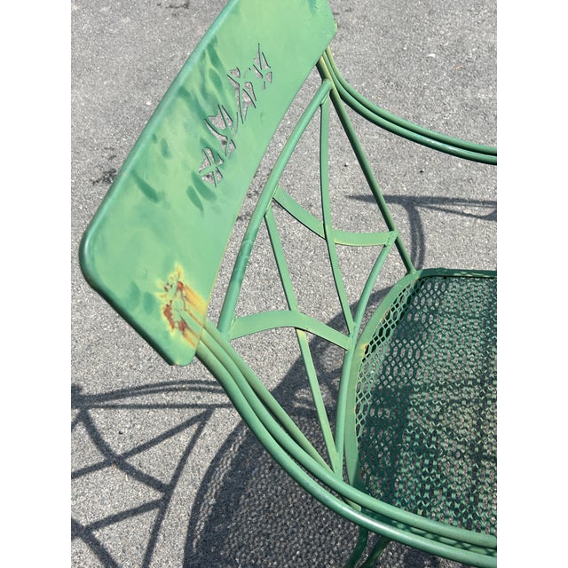 Vintage Wrought Iron Patio Set Table and 4 Chairs **** For Sale - Image 4 of 11