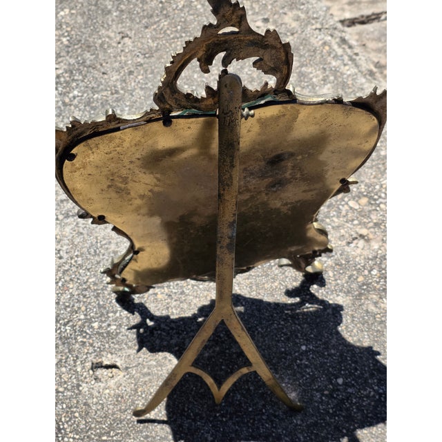 Glass Gilt Brass Rococo Mirror With Easel Back For Sale - Image 7 of 8