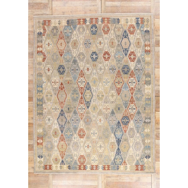 Vintage Modern Tribal Oushak Rug - 09'11 X 12'11 For Sale - Image 9 of 9