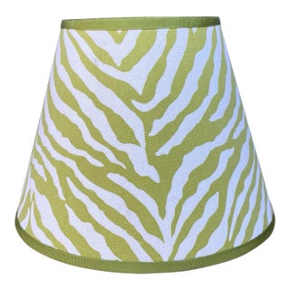 Contemporary Handmade Green Zebra Print Lampshade For Sale